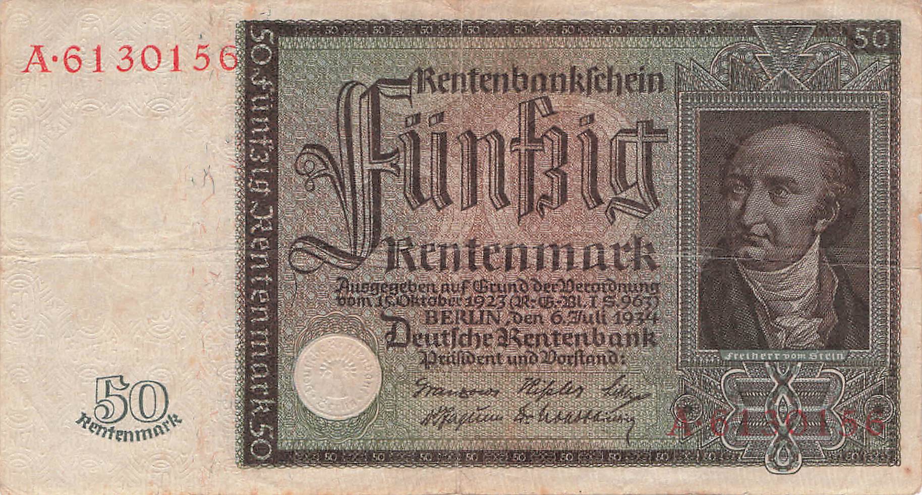 Ro.165 50 Rentenmark 1934